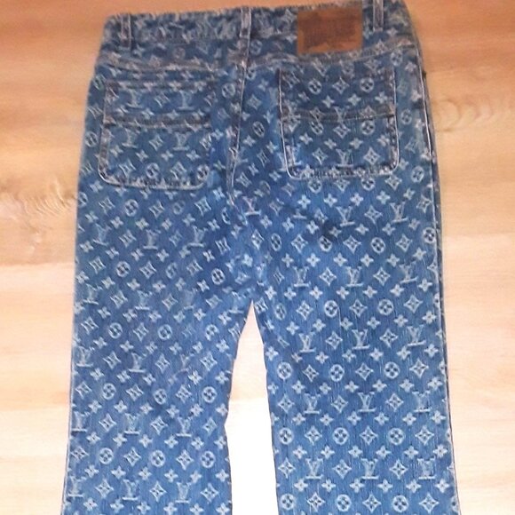 Vintage Louis Vuitton monogram logo denim jeans size 38--guaranteed authentic - Picture 10 of 13